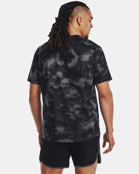 Men's UA Tech™ Printed Short Sleeve, Black, pdpMainDesktop image number 1